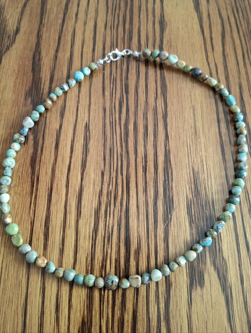 Turquoise Natural Stone Nugget Necklace 17"